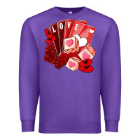 Purple valentines day feeling lucky Premium Sweatshirt - NancyCooperArtShop