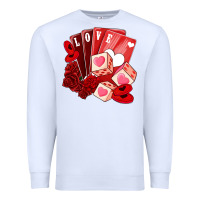 White valentines day feeling lucky Premium Sweatshirt - NancyCooperArtShop