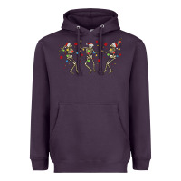Plum dancing skeleton christmas Heavyweight Hoodie - MaliasSmallBusiness