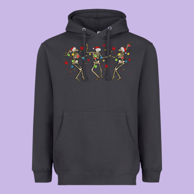 Dancing Skeleton Christmas Heavyweight Hoodie Designed By Maliassmallbusiness