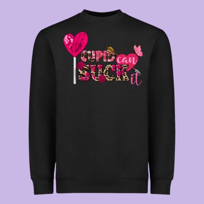 Cupid Can Suck It Valentine's Day Heavyweight Sweatshirt Designed By Fadigitalartstudio