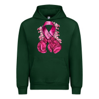 Forest Green breast cancer with boxing gloves Urban Hoodie - NancyCooperArtShop