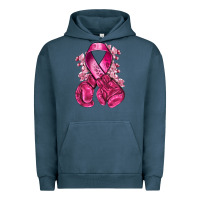 Pigment Midnight Navy breast cancer with boxing gloves Urban Hoodie - NancyCooperArtShop