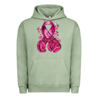 Pigment Oil Green breast cancer with boxing gloves Urban Hoodie - NancyCooperArtShop