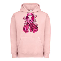 Pigment Salmon breast cancer with boxing gloves Urban Hoodie - NancyCooperArtShop
