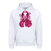 White breast cancer with boxing gloves Urban Hoodie - NancyCooperArtShop