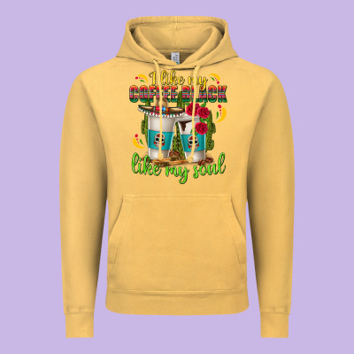 I Like My Coffee Black Like My Soul Vintage Hoodie Designed By Texasbilliewilder