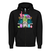 Black easter gnomes farm truck Zipper Hoodie - Jasminsmagicworld
