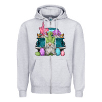 Heather Grey easter gnomes farm truck Zipper Hoodie - Jasminsmagicworld