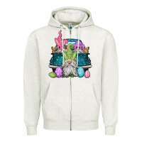 Oatmeal Heather easter gnomes farm truck Zipper Hoodie - Jasminsmagicworld