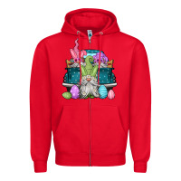 Red easter gnomes farm truck Zipper Hoodie - Jasminsmagicworld