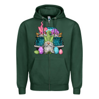 Sports Green easter gnomes farm truck Zipper Hoodie - Jasminsmagicworld