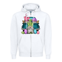 White easter gnomes farm truck Zipper Hoodie - Jasminsmagicworld