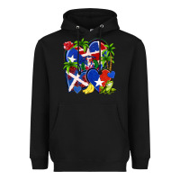 Black puerto rico with dominican republic hearts Heavyweight Hoodie - NancyCooperArtShop