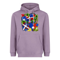 Lavender puerto rico with dominican republic hearts Heavyweight Hoodie - NancyCooperArtShop