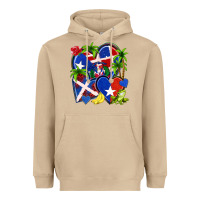 Mushroom puerto rico with dominican republic hearts Heavyweight Hoodie - NancyCooperArtShop