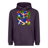 Plum puerto rico with dominican republic hearts Heavyweight Hoodie - NancyCooperArtShop