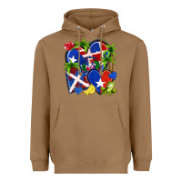 Toasted Coconut puerto rico with dominican republic hearts Heavyweight Hoodie - NancyCooperArtShop