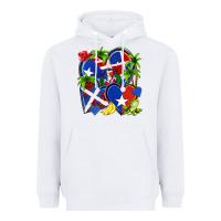 White puerto rico with dominican republic hearts Heavyweight Hoodie - NancyCooperArtShop