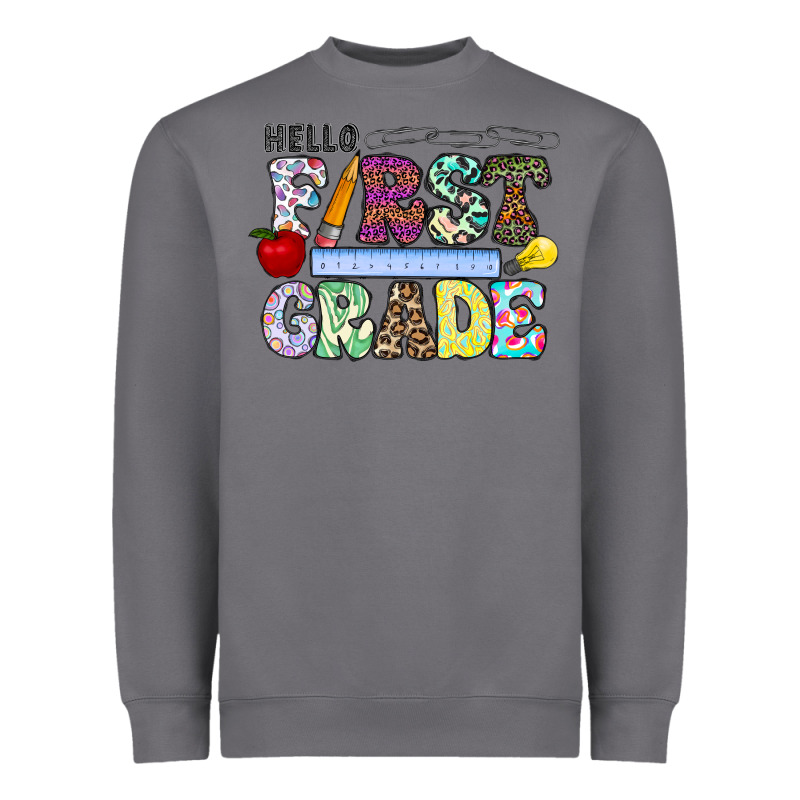 Hellofirstgrade Heavyweight Sweatshirt by CowhideDigitalArt | Teevron