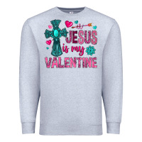 Heather Grey jesus is my valentine Premium Sweatshirt - NancyCooperArtShop