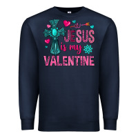 Navy jesus is my valentine Premium Sweatshirt - NancyCooperArtShop