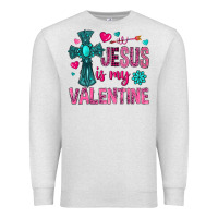 Oatmeal Heather jesus is my valentine Premium Sweatshirt - NancyCooperArtShop
