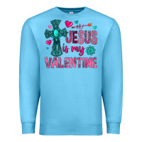 Ocean Blue jesus is my valentine Premium Sweatshirt - NancyCooperArtShop