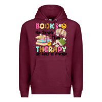 Burgundy books are cheaper than therapy and twice as effective Premium Hoodie - Artiststas