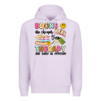 Lilac books are cheaper than therapy and twice as effective Premium Hoodie - Artiststas