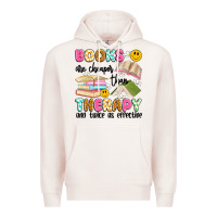 Pale Pink books are cheaper than therapy and twice as effective Premium Hoodie - Artiststas