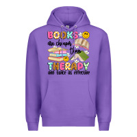 Purple books are cheaper than therapy and twice as effective Premium Hoodie - Artiststas