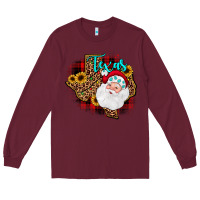 Burgundy santa texas map Long Sleeve Tee - JahusDesignShop