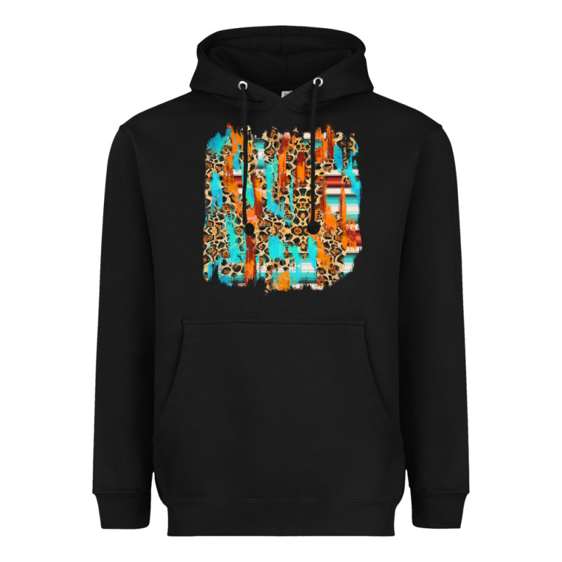 Serape With Leopard Pattern Heavyweight Hoodie by NancyCooperArtShop | Teevron