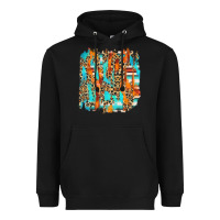 Black serape with leopard pattern Heavyweight Hoodie - NancyCooperArtShop