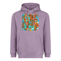 Lavender serape with leopard pattern Heavyweight Hoodie - NancyCooperArtShop