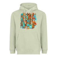 Matcha serape with leopard pattern Heavyweight Hoodie - NancyCooperArtShop