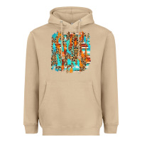 Mushroom serape with leopard pattern Heavyweight Hoodie - NancyCooperArtShop