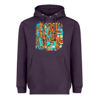 Plum serape with leopard pattern Heavyweight Hoodie - NancyCooperArtShop