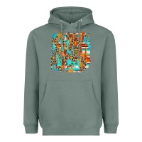 Sage serape with leopard pattern Heavyweight Hoodie - NancyCooperArtShop