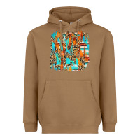 Toasted Coconut serape with leopard pattern Heavyweight Hoodie - NancyCooperArtShop
