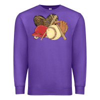 Purple softball Premium Sweatshirt - MaliasSmallBusiness