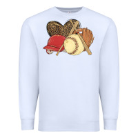White softball Premium Sweatshirt - MaliasSmallBusiness
