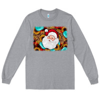 Heather Grey santa background Long Sleeve Tee - JahusDesignShop