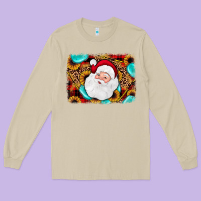 Santa Background Long Sleeve Tee Designed By Jahusdesignshop