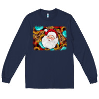 Navy santa background Long Sleeve Tee - JahusDesignShop