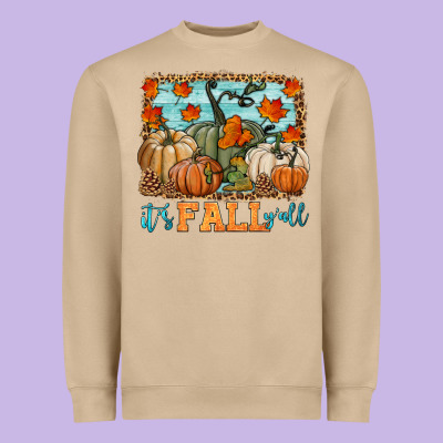 It's Fall Y'all Heavyweight Sweatshirt Designed By Hra Design Shop