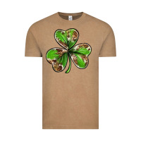Vintage Coffee Cowhide leopard shamrock 4th of july Vintage Tee - Neo Western