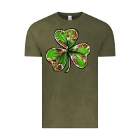 Vintage Olive Cowhide leopard shamrock 4th of july Vintage Tee - Neo Western