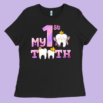My First Tooth With Teeth For Girls Ladies Tee Designed By Adodesignshop